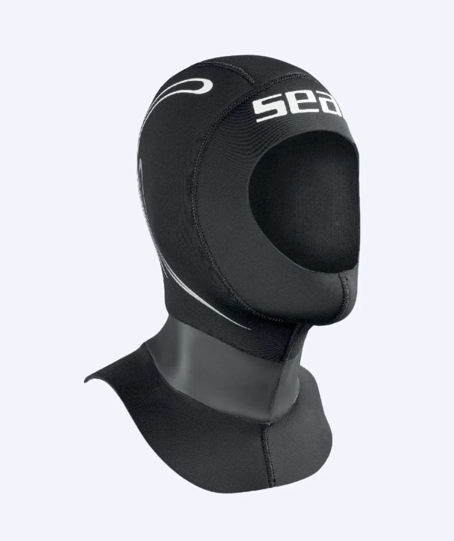 SEAC Tekno, svart 5 mm dykarhuva i neopren